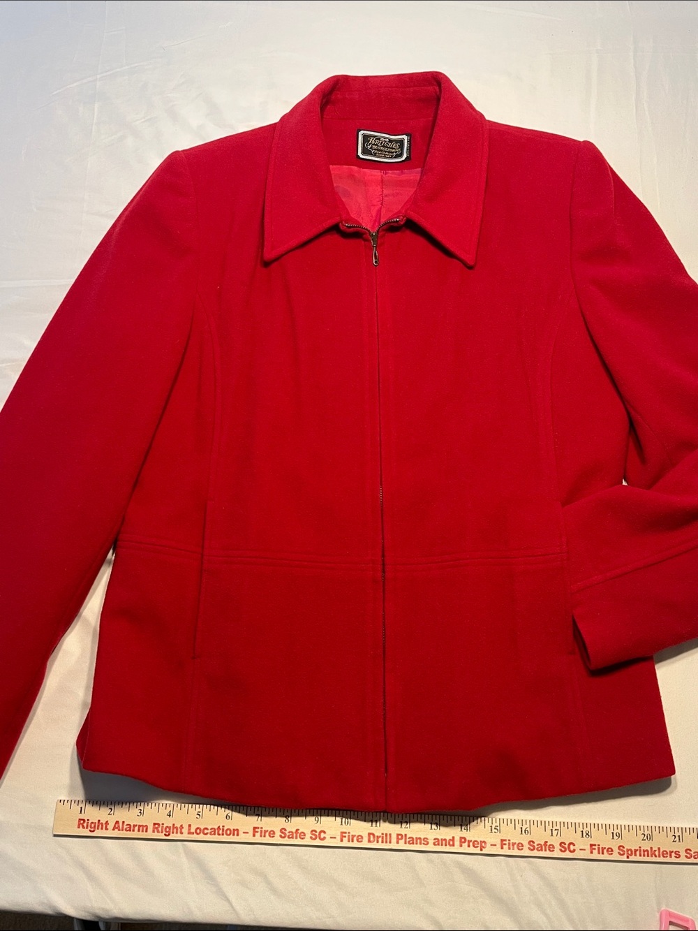 Vintage Britches‎ Georgetown Red Wool Cashmere Zip Jacket Coat Women’s Size 10